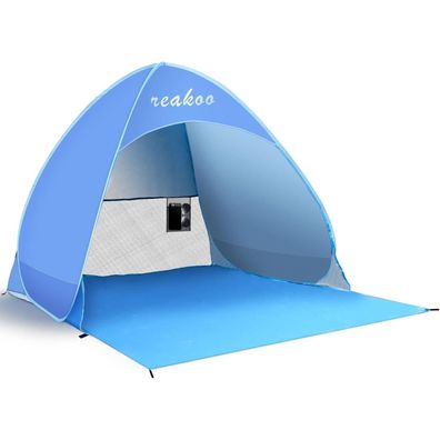 Strandmuschel Pop Up Strandzelt Tragbar Groß UV 50+ Sonnenschutz Windschutz