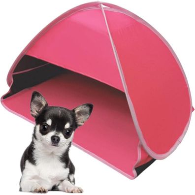 Mini-Kopfschutz Strandzelt Haustiere Sonnenschutz Camping Rose Red Vinyl L