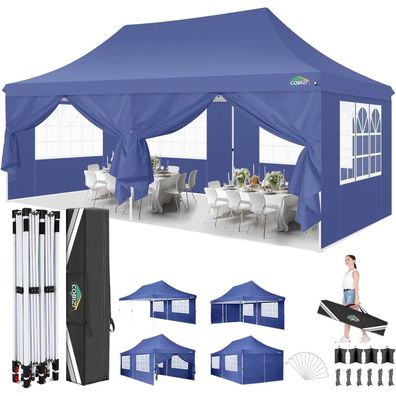 Faltpavillon 3x6m mit 6 Seitenwänden, wasserdicht, stabil, Anti-UV