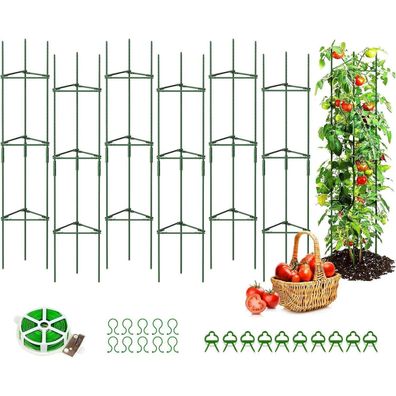 Tomaten Rankhilfe Set 120 cm Höhe für Rosen Kletterpflanzen Garten Grün