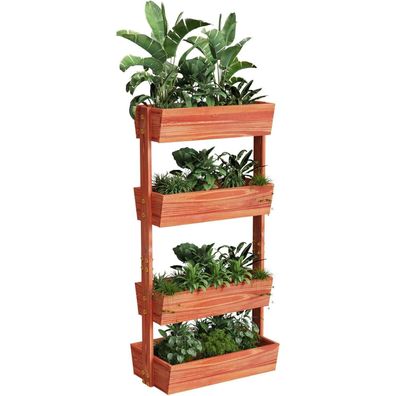Vertikalbeet Hochbeet Tannenholz 4 Etagen Pflanzkübel Gemüsebeet Kräuterbeet