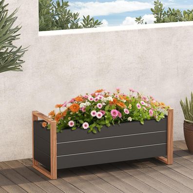 Hochbeet Garten Metall Pflanzbeet Entwässerung Outdoor 100x38x91cm