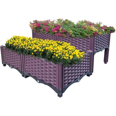 Homizen Hochbeet Pflanzbeet Kunststoff Garten Kit 80x80x37cm