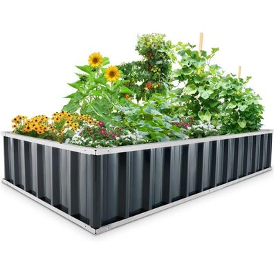 Hochbeet Metall 258x90x60cm Verzinkter Stahl Rostfrei, Witterungsbeständiges