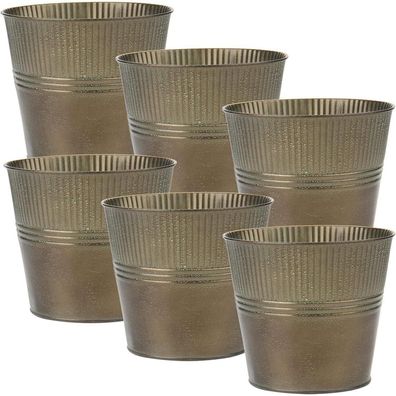 6er Set Verzinkte Blumentöpfe Dekorative Zink Töpfe drinnen draußen Oairse