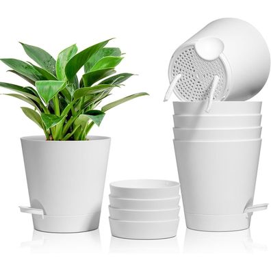 T4U 16,5cm Kunststoff Blumentopf Bewässerungssystem 6er-Set