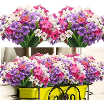 Künstliche Blumen Balkon Set 12 Bündel Wetterfest UV Beständig