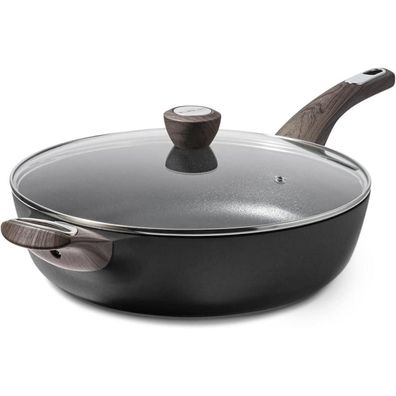 Sensarte Tiefe Bratpfanne 30cm, 4.7L Sautepfanne mit Deckel, Induktion