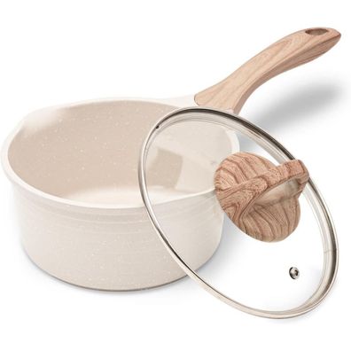 JEETEE Kasserolle 16cm Antihaft mit Deckel für alle Herdarten