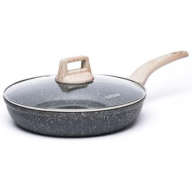 CAROTE Bratpfanne 26 cm mit Deckel, Tiefe Form, Langlebige