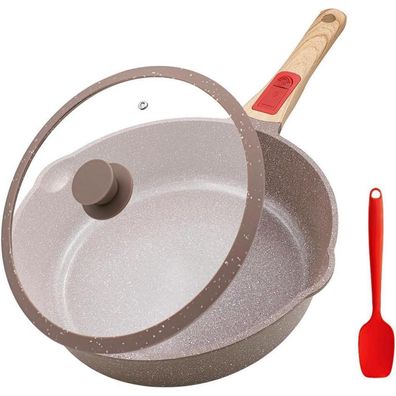 Aikenbbkk Keramik Pfanne 24 cm mit Deckel Antihaft Bratpfanne Herd Backofen