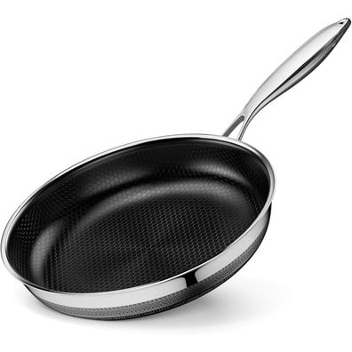 Edelstahl Bratpfanne 20 cm Antihaft Keramik Wabenpfanne Induktion Herdarten