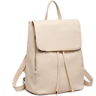 Miss Lulu Damen Rucksack Klein PU Leder Wasserdicht Cityrucksack Schwarz