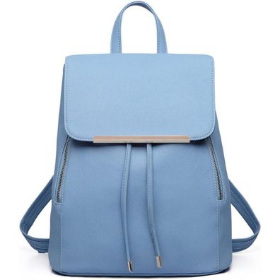 Damen Kunstleder Rolltop Cityrucksack elegant Tunnelzug
