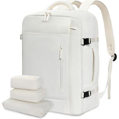 40L Handgepäck Reiserucksack Damen Herren, 17 Zoll Laptop Rucksack Beige