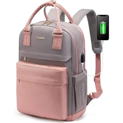 Rucksack Damen 15,6 Zoll Laptop Schulrucksack Mädchen Teenager USB Daypack