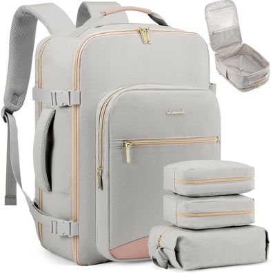 Handgepäck Rucksack 40L Reiserucksack Damen Kofferrucksack Laptop Grau+Atonic