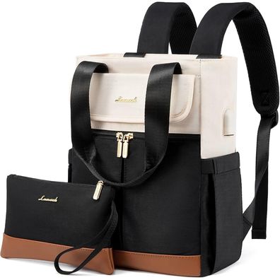 Damen Rucksack Mini Cityrucksack Schultertasche Wasserdicht 13,3 Zoll Beige