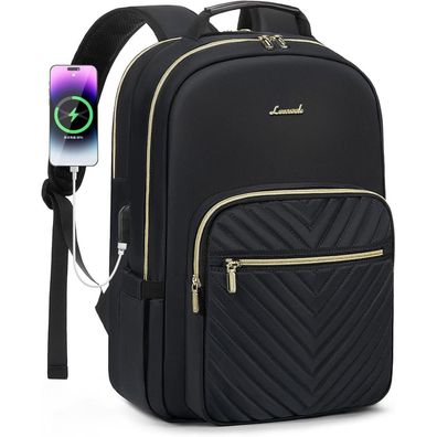 Damen Rucksack 15,6 Zoll Laptop Wasserdicht USB Schwarz