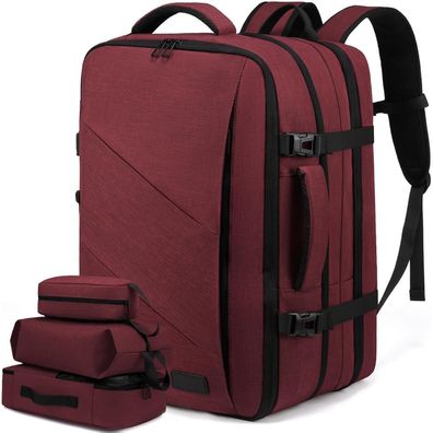 Handgepäck Rucksack 15,6 Zoll Business Damen Herren Flugzeug Rotwein