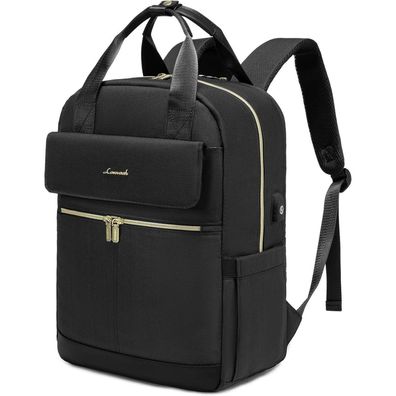 Lovevook Damen Rucksack 17 Zoll Laptop Schulrucksack Wasserdicht Schwarz