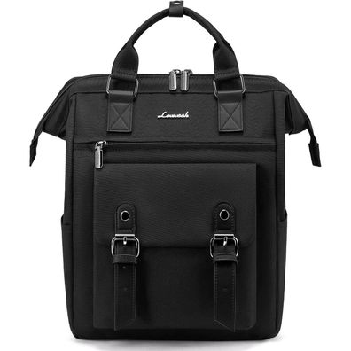 Lovevook Damen Mini Rucksack Schwarz Wasserdicht 14-Zoll Laptopfach