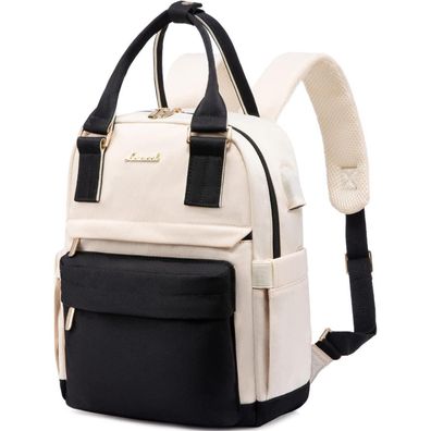 Damen Mini Rucksack Schwarz Wasserdicht USB-Ladeanschluss 2 Fächer Backpack