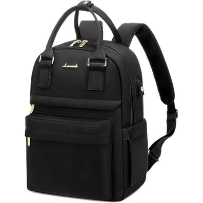 Lovevook 13,3 Zoll Damen Rucksack Schwarz Wasserdicht Mini Elegant