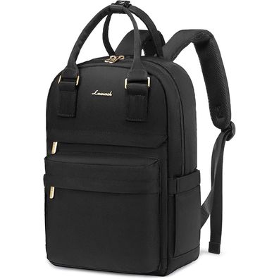Lovevook Schulrucksack Mädchen 14 Zoll Laptop Backpack Schwarz