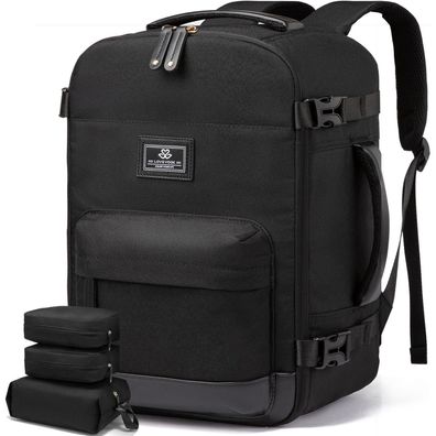 Handgepäck Rucksack 40L Reiserucksack Laptop Weekender Schwarz