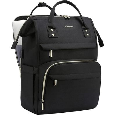 Wasserdichter Laptoprucksack 17 Zoll Damen Uni Büro Schwarz