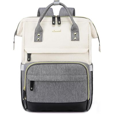 Laptop Rucksack Damen 15.6 Zoll Schulrucksack Wasserdicht Uni Business Beige