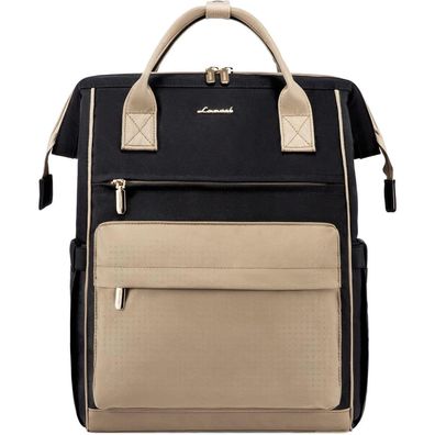 Lovevook Schulrucksack Damen Teenager Mädchen Jungen Schwarz Wasserdicht 15,6