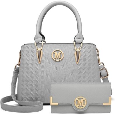 Miss Lulu Damen Handtasche Mittelgroß PU Leder Crossbody Bag Magnetverschluss