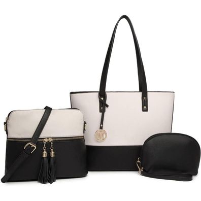 Miss Lulu Damen Handtaschen 3 Stück Sets Tote Umhängetasche Geldbörse