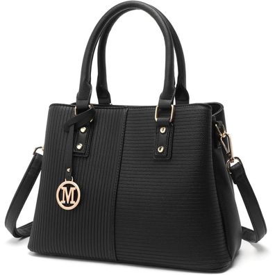 Miss Lulu Damen Handtasche Schultertasche PU Leder Henkeltasche Vintage