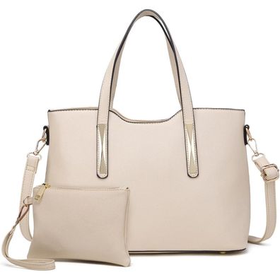Miss Lulu Damen Handtasche Schultertasche Shopper Set PU Leder Medium