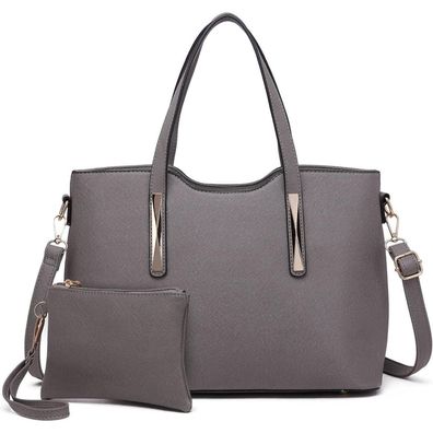 Miss Lulu Damen Handtasche Shopper Schultertasche Set PU-Leder