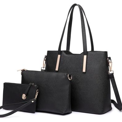 Miss Lulu Handtasche Schultertasche Tote Bag Damen Set 3-teilig