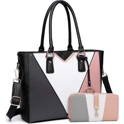 Miss Lulu Schultertasche Damen V-förmiges Design Handtasche Synthetic