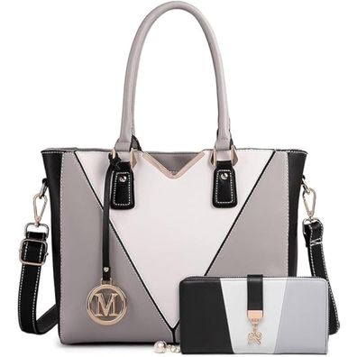 Miss Lulu Damen Handtasche Schultertasche Shopper Aktentasche Henkeltasche