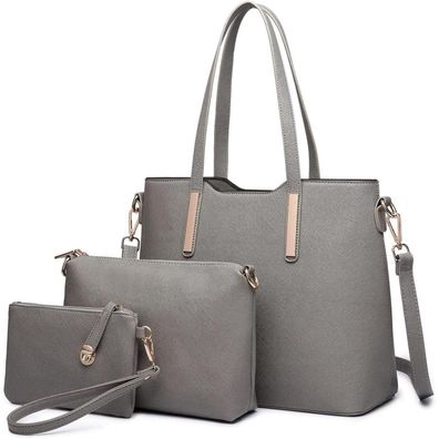 Miss Lulu Damen Handtasche Set Shopper Schultertasche Tragetasche PU Leder