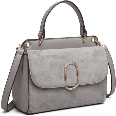 Miss Lulu Damen Umhängetasche Mittelgroß Kunstleder Wildleder Vintage Flap Bag