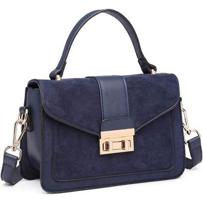 Miss Lulu Damen Umhängetasche Kunstleder Wildleder Vintage Flap Handtasche