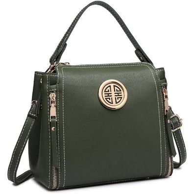 Miss Lulu Damen Handtasche Pu Leder Schultertasche Henkeltasche