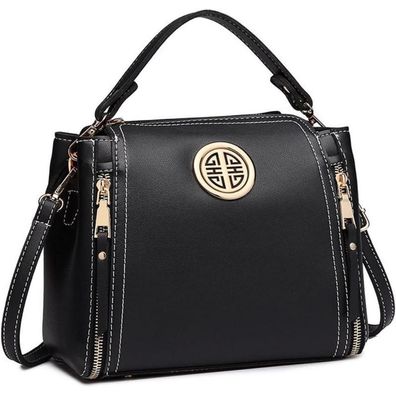Miss Lulu Damen Handtasche Schultertasche Elegant PU Leder Umhängetasche