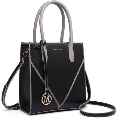 Miss Lulu Damen Handtasche Schultertasche Shopper Umhängetasche PU-Leder