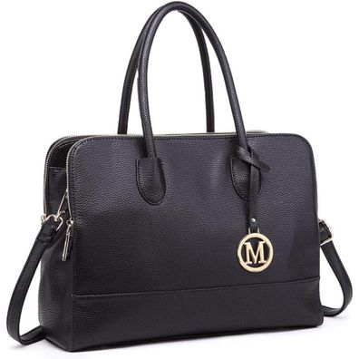 Miss Lulu PU Leder Aktentasche 13 Zoll Handtasche Damen Schultertasche Elegant