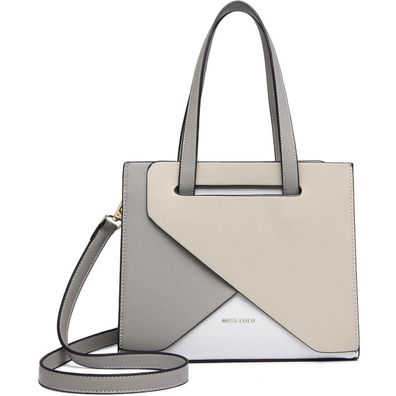 Miss Lulu Damen Handtasche PU Leder Schultertasche Mittelgroß Blau