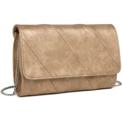 Miss Lulu Clutch Abendtasche mit Kette, Gold